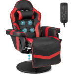 Massage Reclining Gaming Chair with Adjustable Height, Footrest, and Reclining Backrest 53 Massage Reclining Gaming Chair with Adjustable Height, Footrest, and Reclining Backrest