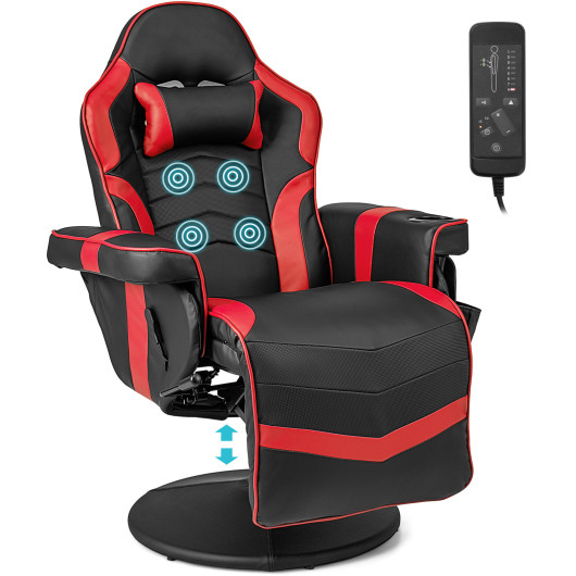 Massage Reclining Gaming Chair with Adjustable Height, Footrest, and Reclining Backrest 18 Massage Reclining Gaming Chair with Adjustable Height, Footrest, and Reclining Backrest - Image 18