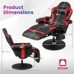 Massage Reclining Gaming Chair with Adjustable Height, Footrest, and Reclining Backrest 54 Massage Reclining Gaming Chair with Adjustable Height, Footrest, and Reclining Backrest