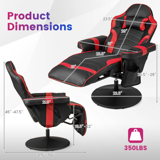 Massage Reclining Gaming Chair with Adjustable Height, Footrest, and Reclining Backrest 19 Massage Reclining Gaming Chair with Adjustable Height, Footrest, and Reclining Backrest - Image 19