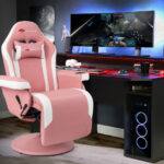 Massage Reclining Gaming Chair with Adjustable Height, Footrest, and Reclining Backrest 58 Massage Reclining Gaming Chair with Adjustable Height, Footrest, and Reclining Backrest