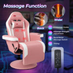 Massage Reclining Gaming Chair with Adjustable Height, Footrest, and Reclining Backrest 63 Massage Reclining Gaming Chair with Adjustable Height, Footrest, and Reclining Backrest