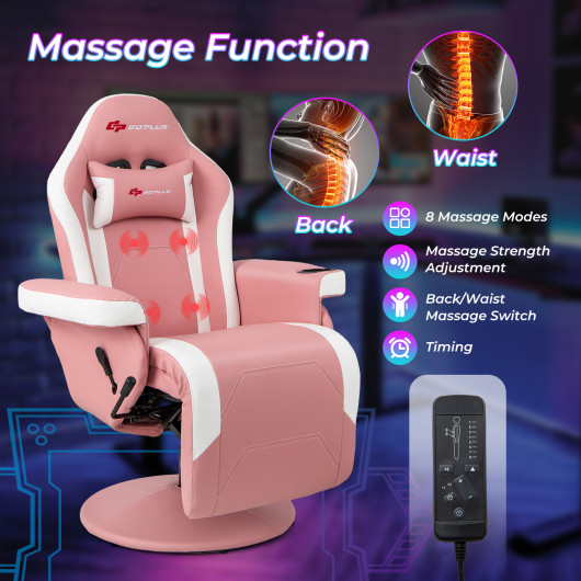 Massage Reclining Gaming Chair with Adjustable Height, Footrest, and Reclining Backrest 28 Massage Reclining Gaming Chair with Adjustable Height, Footrest, and Reclining Backrest - Image 28
