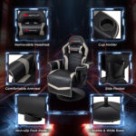Massage Reclining Gaming Chair with Adjustable Height, Footrest, and Reclining Backrest 68 Massage Reclining Gaming Chair with Adjustable Height, Footrest, and Reclining Backrest