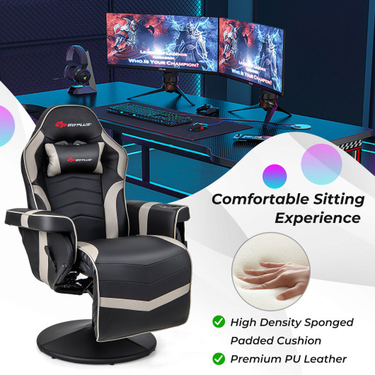 Massage Reclining Gaming Chair with Adjustable Height, Footrest, and Reclining Backrest 34 Massage Reclining Gaming Chair with Adjustable Height, Footrest, and Reclining Backrest - Image 34