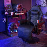 Massage Reclining Gaming Chair with Adjustable Height, Footrest, and Reclining Backrest 43 Massage Reclining Gaming Chair with Adjustable Height, Footrest, and Reclining Backrest