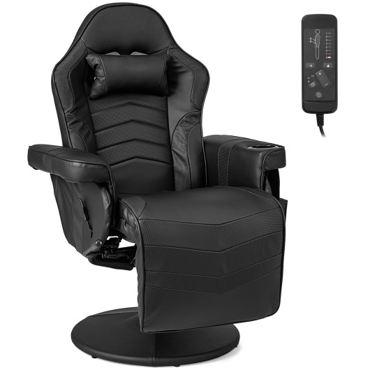 Massage Reclining Gaming Chair with Adjustable Height, Footrest, and Reclining Backrest 10 Massage Reclining Gaming Chair with Adjustable Height, Footrest, and Reclining Backrest - Image 10