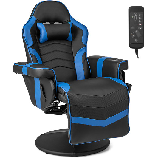 Massage Reclining Gaming Chair with Adjustable Height, Footrest, and Reclining Backrest 3 Massage Reclining Gaming Chair with Adjustable Height, Footrest, and Reclining Backrest - Image 3