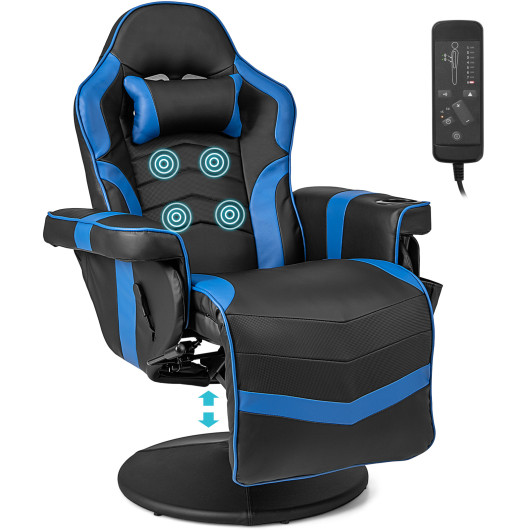 Massage Reclining Gaming Chair with Adjustable Height, Footrest, and Reclining Backrest 4 Massage Reclining Gaming Chair with Adjustable Height, Footrest, and Reclining Backrest - Image 4