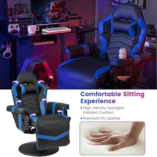 Massage Reclining Gaming Chair with Adjustable Height, Footrest, and Reclining Backrest 6 Massage Reclining Gaming Chair with Adjustable Height, Footrest, and Reclining Backrest - Image 6