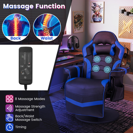 Massage Reclining Gaming Chair with Adjustable Height, Footrest, and Reclining Backrest 7 Massage Reclining Gaming Chair with Adjustable Height, Footrest, and Reclining Backrest - Image 7