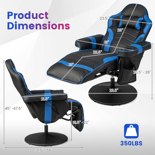 Massage Reclining Gaming Chair with Adjustable Height, Footrest, and Reclining Backrest 5 Massage Reclining Gaming Chair with Adjustable Height, Footrest, and Reclining Backrest - Image 5