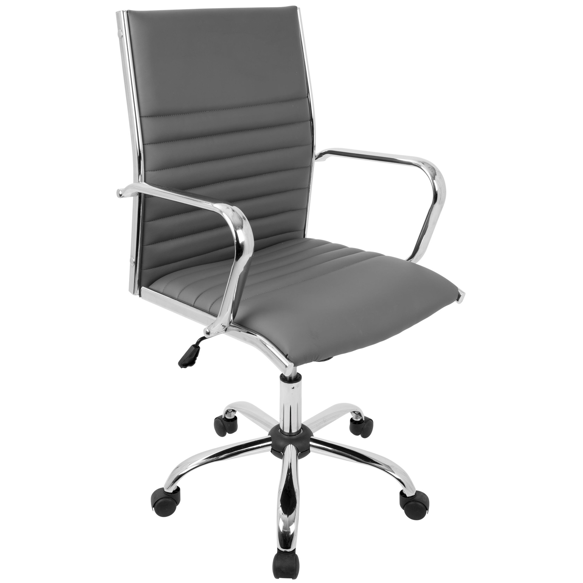 Master Grey Faux Leather Contemporary Swivel Office Chair 5 Master Grey Faux Leather Contemporary Swivel Office Chair - Image 5