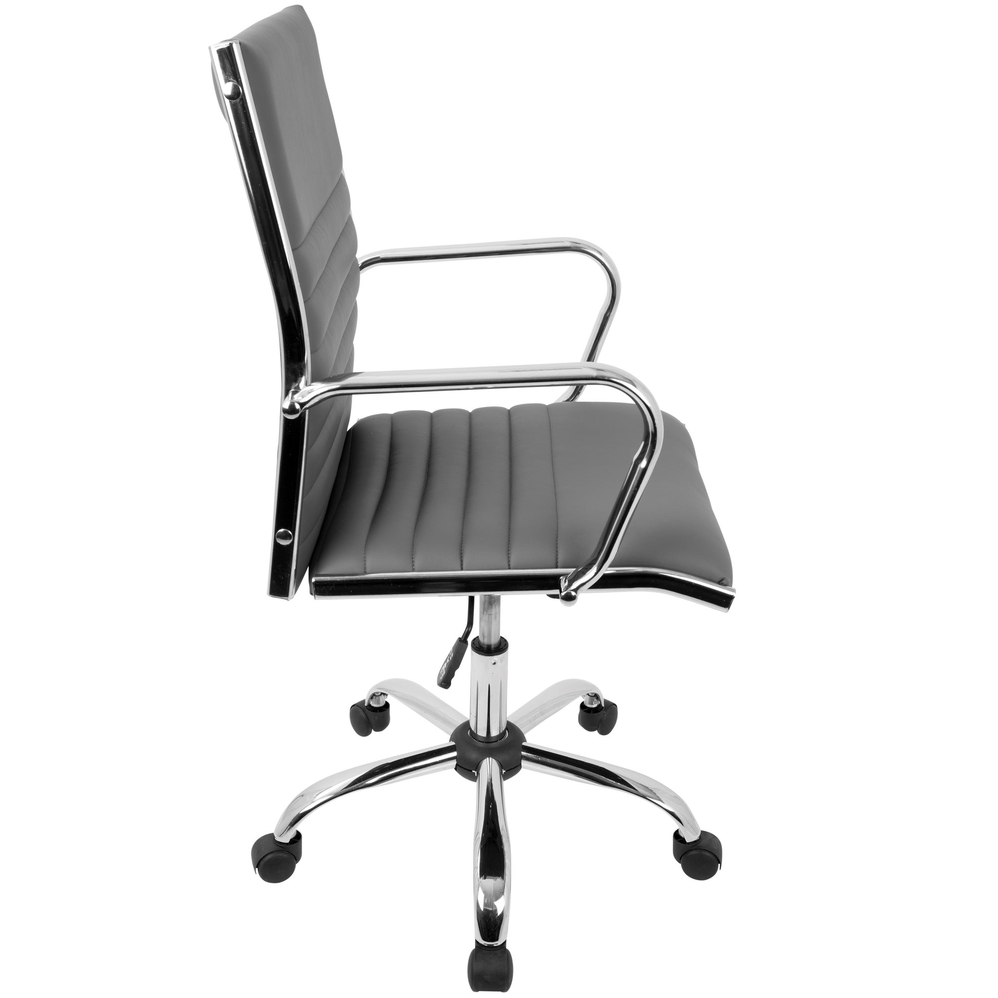 Master Grey Faux Leather Contemporary Swivel Office Chair 6 Master Grey Faux Leather Contemporary Swivel Office Chair - Image 6