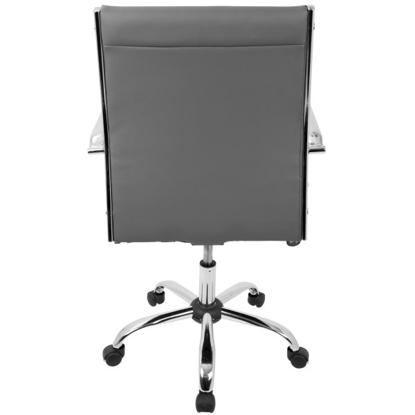 Master Grey Faux Leather Contemporary Swivel Office Chair 7