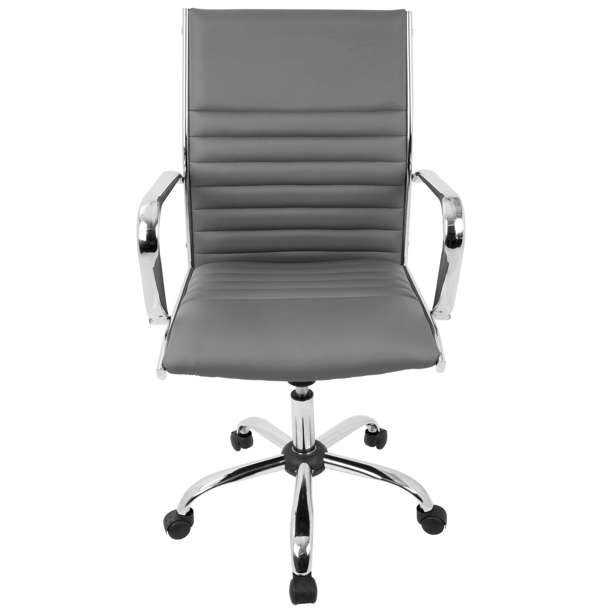 Master Grey Faux Leather Contemporary Swivel Office Chair 9 Master Grey Faux Leather Contemporary Swivel Office Chair - Image 9