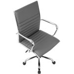 Master Grey Faux Leather Contemporary Swivel Office Chair 21 Master Grey Faux Leather Contemporary Swivel Office Chair