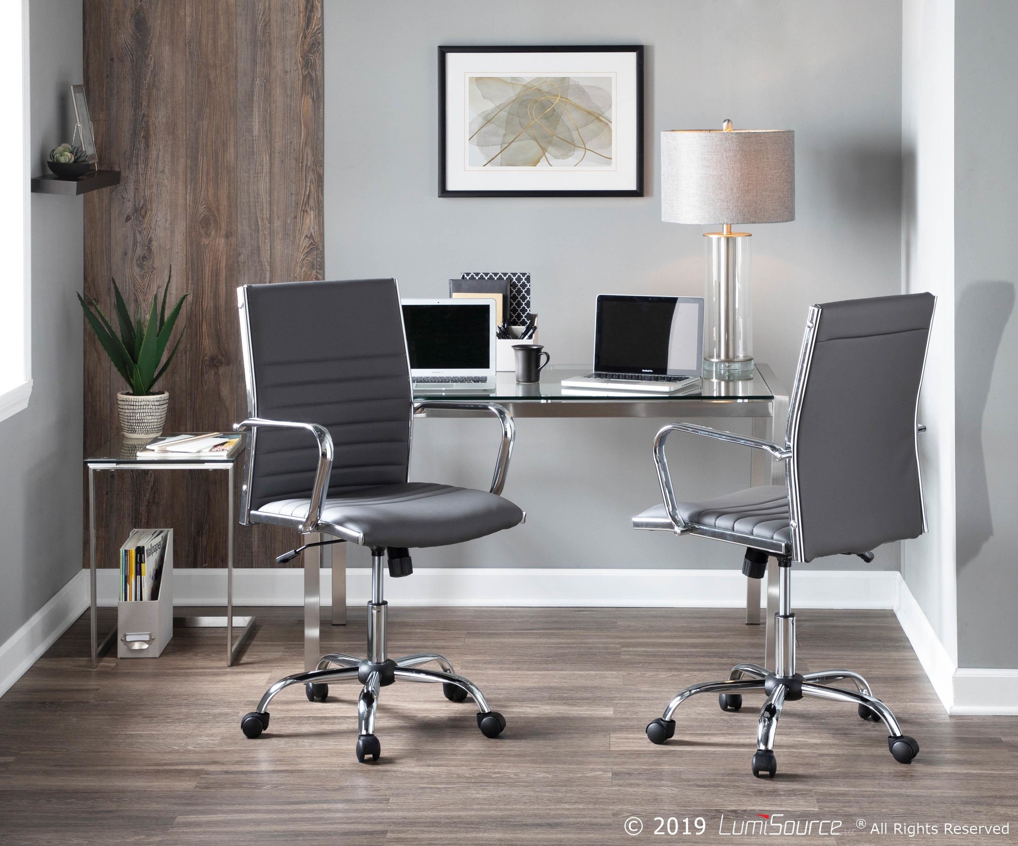 Master Grey Faux Leather Contemporary Swivel Office Chair 1 Master Grey Faux Leather Contemporary Swivel Office Chair