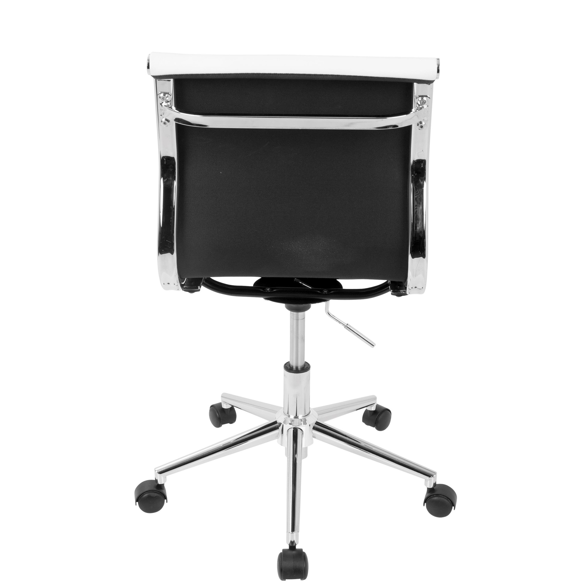 Master White Faux Leather Contemporary Armless Adjustable Task Chair 5 Master White Faux Leather Contemporary Armless Adjustable Task Chair - Image 5