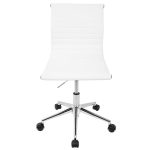 Master White Faux Leather Contemporary Armless Adjustable Task Chair 14 Master White Faux Leather Contemporary Armless Adjustable Task Chair