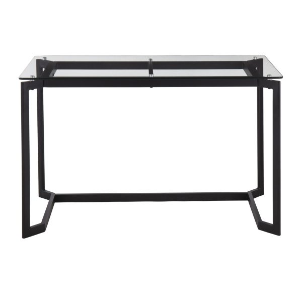 Masters Black Steel and Glass Contemporary Office Desk 10