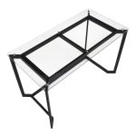Masters Black Steel and Glass Contemporary Office Desk 26 Masters Black Steel and Glass Contemporary Office Desk