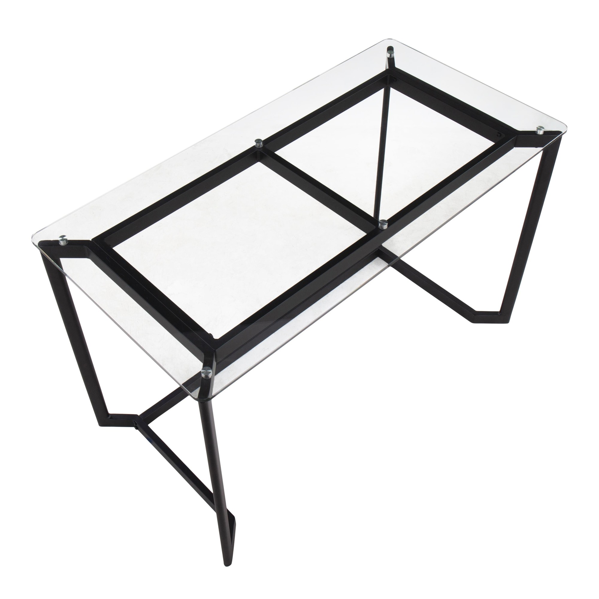 Masters Black Steel and Glass Contemporary Office Desk 12 Masters Black Steel and Glass Contemporary Office Desk - Image 12