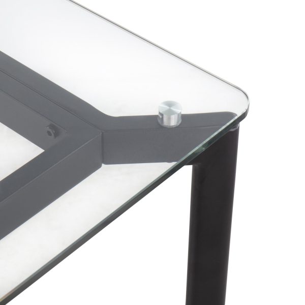 Masters Black Steel and Glass Contemporary Office Desk 12