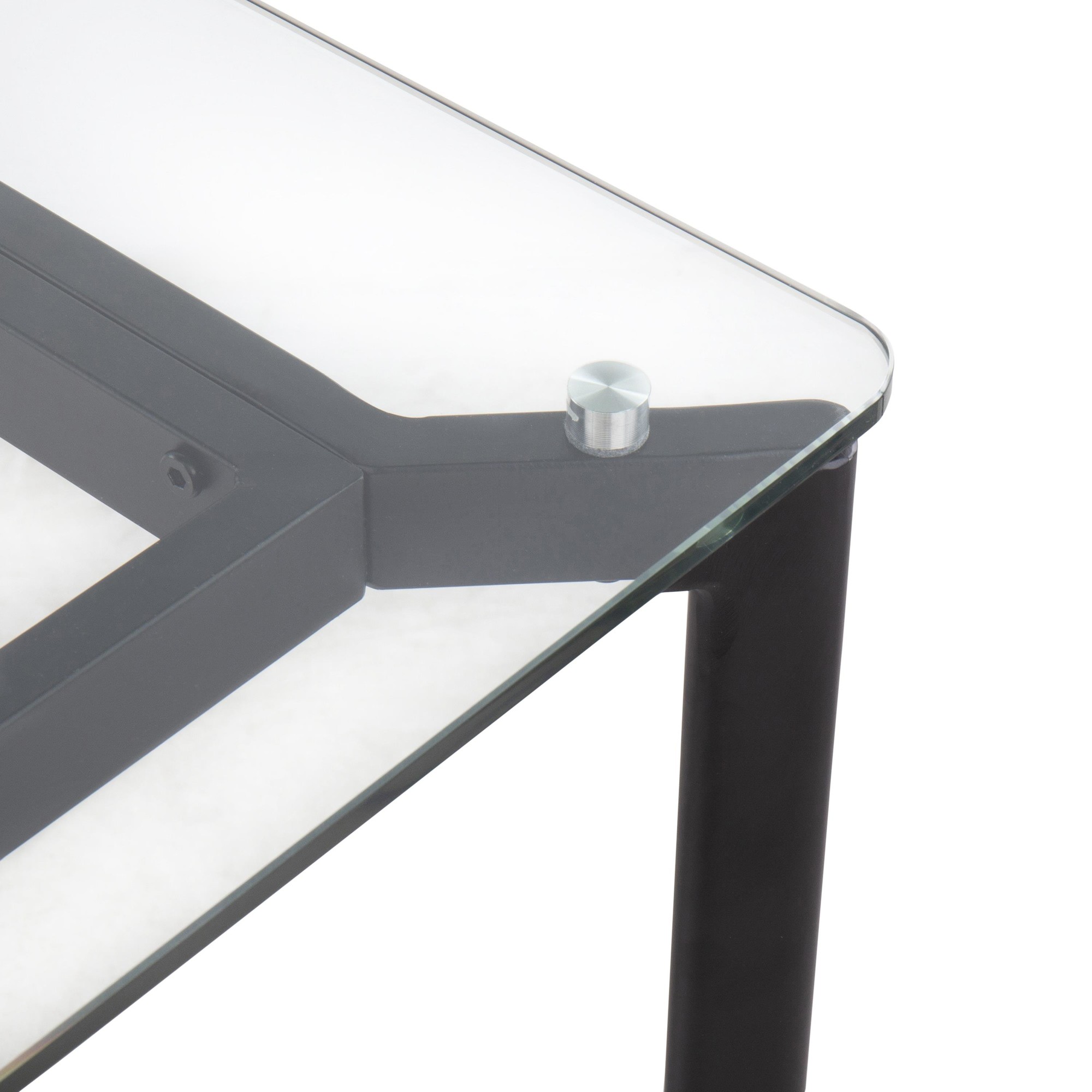 Masters Black Steel and Glass Contemporary Office Desk 13 Masters Black Steel and Glass Contemporary Office Desk - Image 13