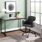Masters Black Steel and Glass Contemporary Office Desk 15 Masters Black Steel and Glass Contemporary Office Desk