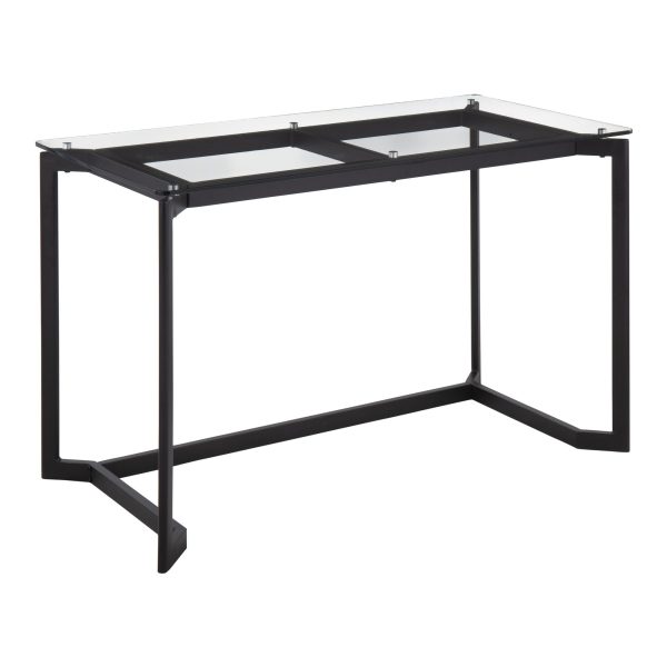 Masters Black Steel and Glass Contemporary Office Desk 6