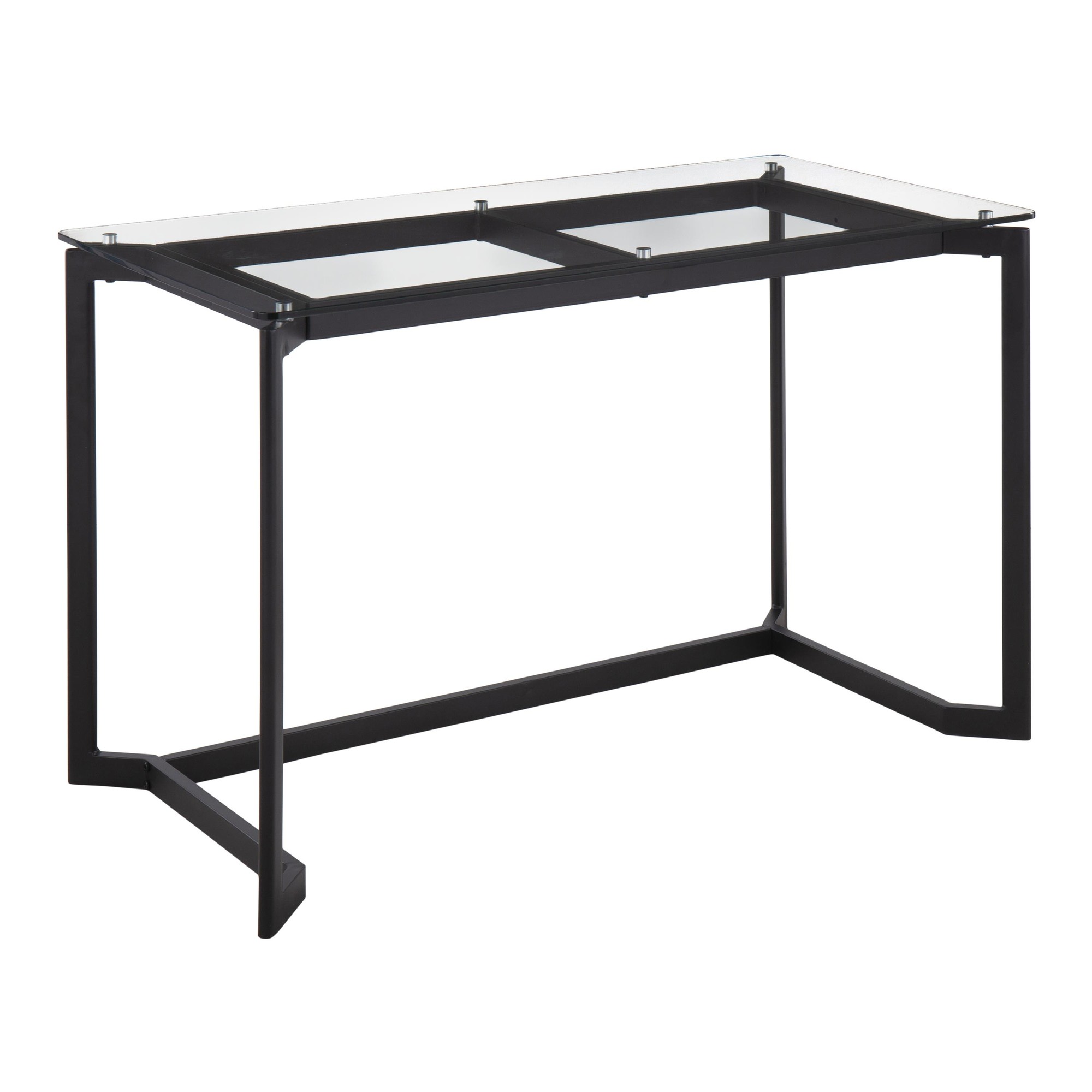 Masters Black Steel and Glass Contemporary Office Desk 7 Masters Black Steel and Glass Contemporary Office Desk - Image 7