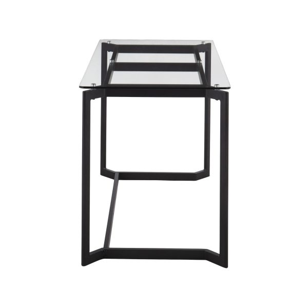 Masters Black Steel and Glass Contemporary Office Desk 7