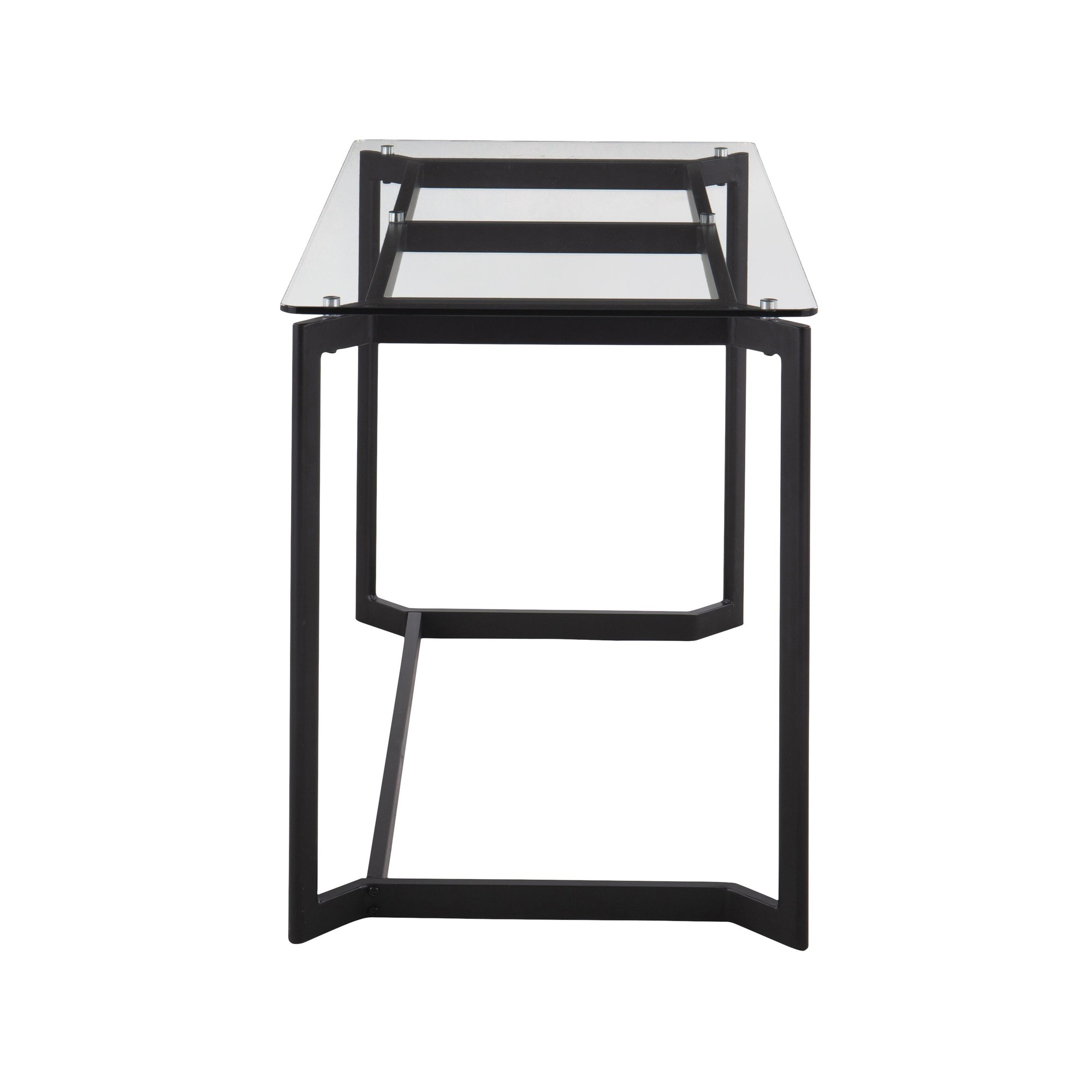 Masters Black Steel and Glass Contemporary Office Desk 8 Masters Black Steel and Glass Contemporary Office Desk - Image 8