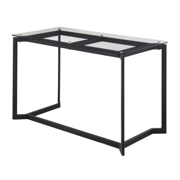 Masters Black Steel and Glass Contemporary Office Desk 8
