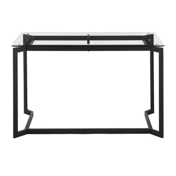 Masters Black Steel and Glass Contemporary Office Desk 9