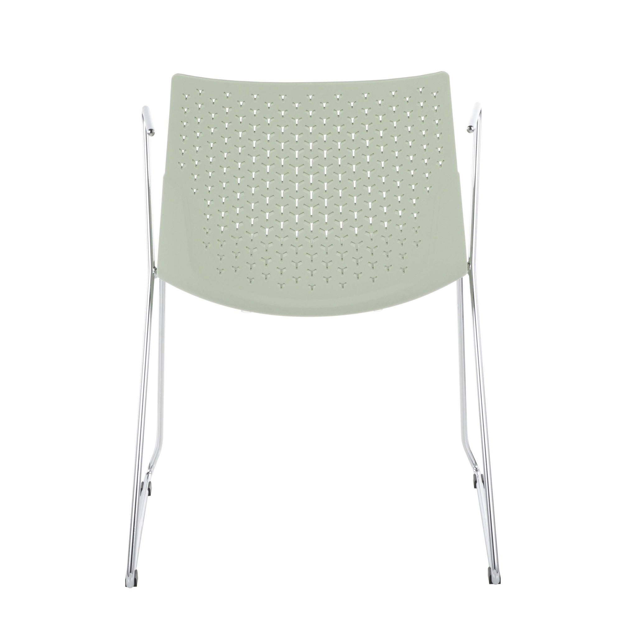 Matcha Green Chrome Contemporary Dining Accent Chairs (Set of 2) 5 Matcha Green Chrome Contemporary Dining Accent Chairs (Set of 2) - Image 5