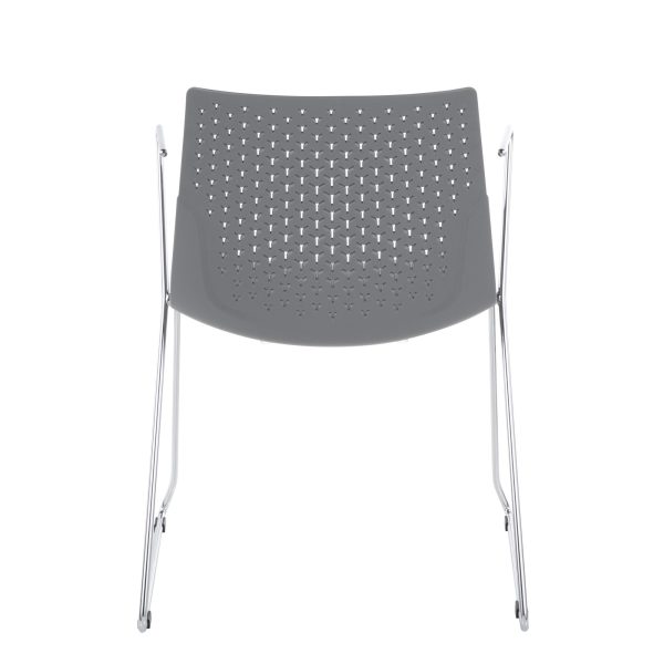 Matcha Grey Chrome Contemporary Accent Chairs Set of 2 4