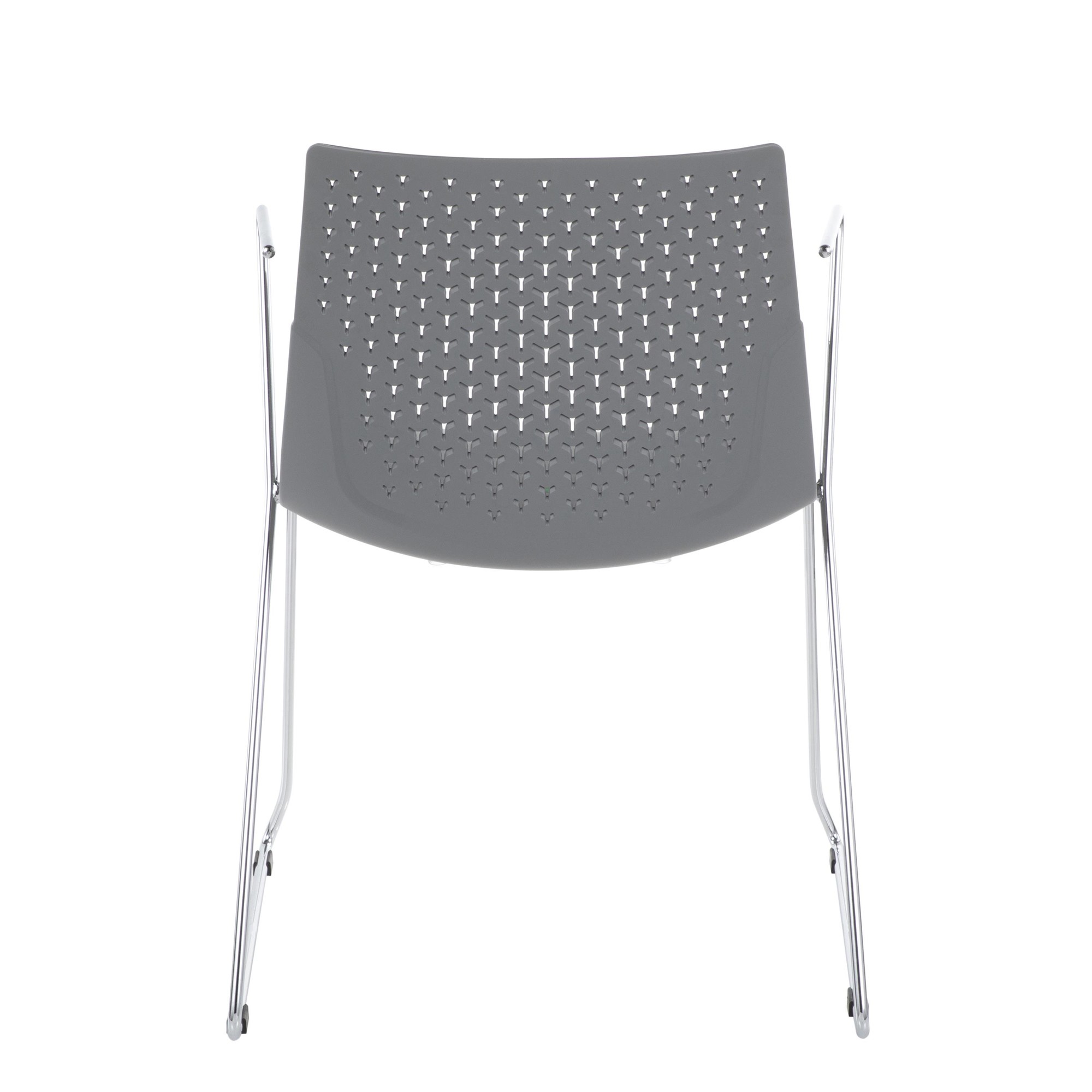 Matcha Grey Chrome Contemporary Accent Chairs (Set of 2) 5 Matcha Grey Chrome Contemporary Accent Chairs (Set of 2) - Image 5