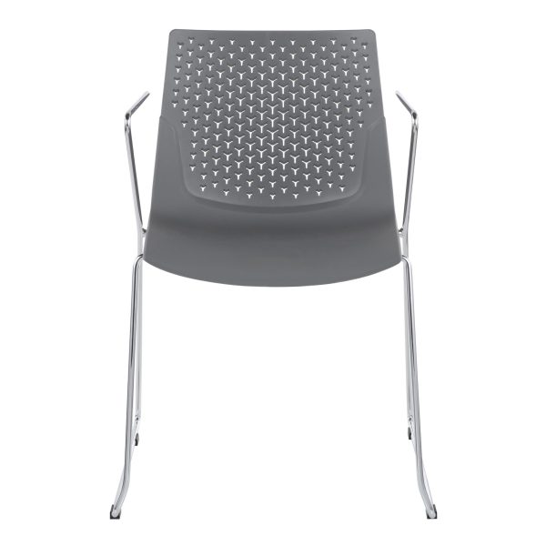 Matcha Grey Chrome Contemporary Accent Chairs Set of 2 5