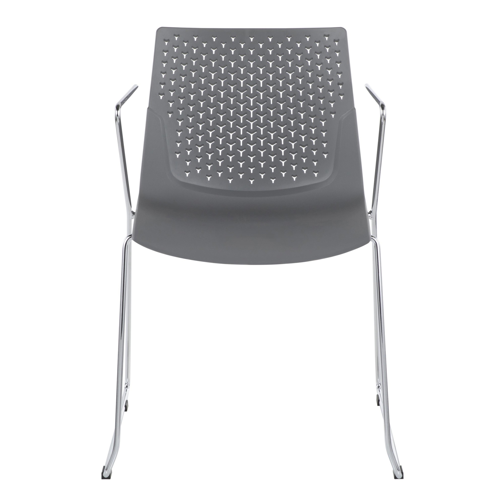 Matcha Grey Chrome Contemporary Accent Chairs (Set of 2) 6 Matcha Grey Chrome Contemporary Accent Chairs (Set of 2) - Image 6