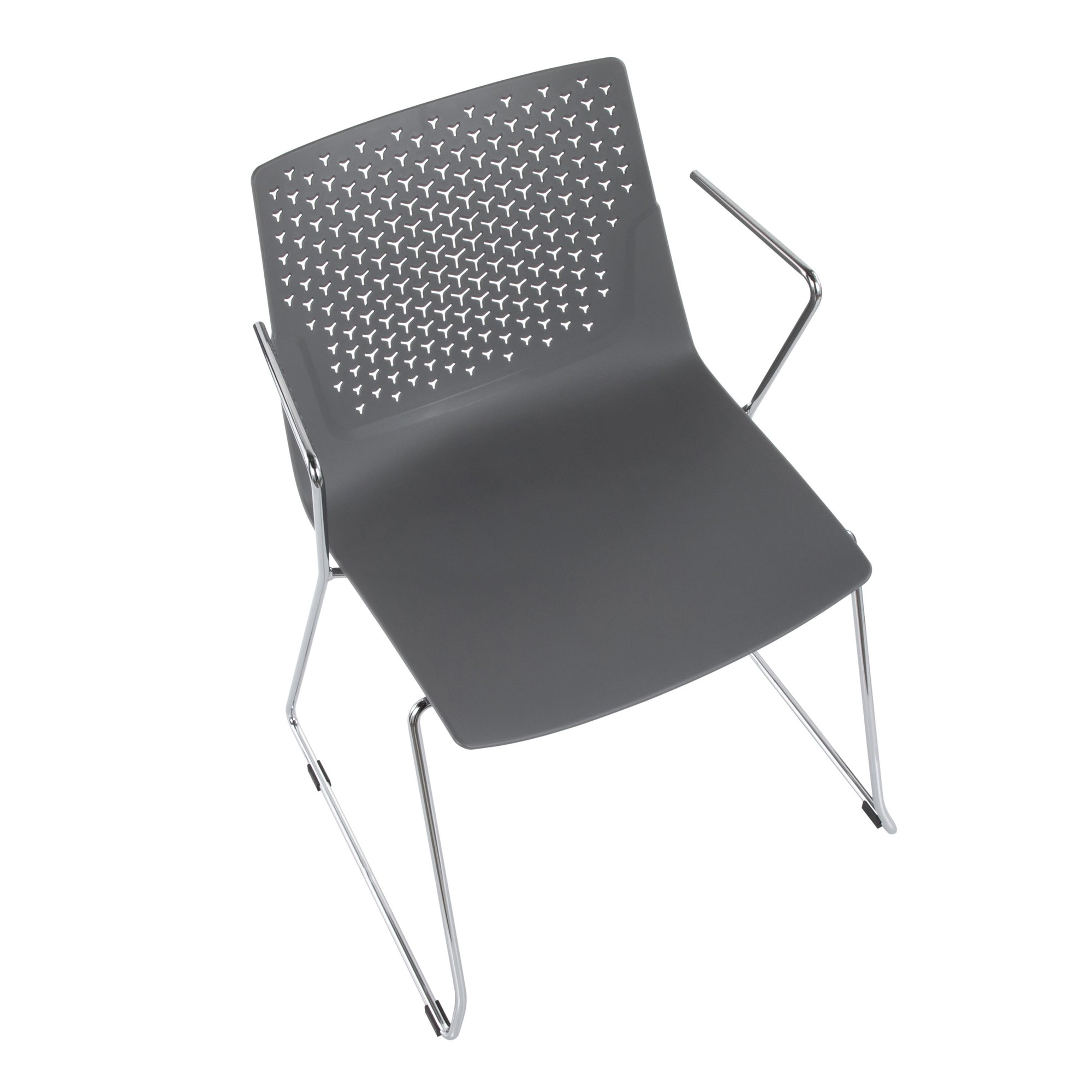 Matcha Grey Chrome Contemporary Accent Chairs (Set of 2) 7 Matcha Grey Chrome Contemporary Accent Chairs (Set of 2) - Image 7