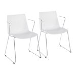 Matcha White Contemporary Chrome Accent Chairs (Set of 2) 13 Matcha White Contemporary Chrome Accent Chairs (Set of 2)