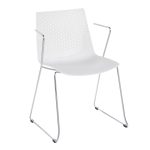 Matcha White Contemporary Chrome Accent Chairs (Set of 2) 14 Matcha White Contemporary Chrome Accent Chairs (Set of 2)