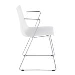 Matcha White Contemporary Chrome Accent Chairs (Set of 2) 15 Matcha White Contemporary Chrome Accent Chairs (Set of 2)