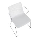 Matcha White Contemporary Chrome Accent Chairs (Set of 2) 20 Matcha White Contemporary Chrome Accent Chairs (Set of 2)