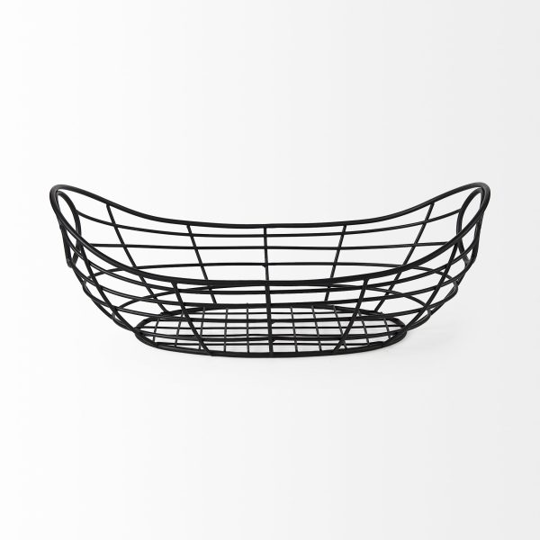 Mateo 22.0L x 12.0W x 7.9H Black Metal Basket 3