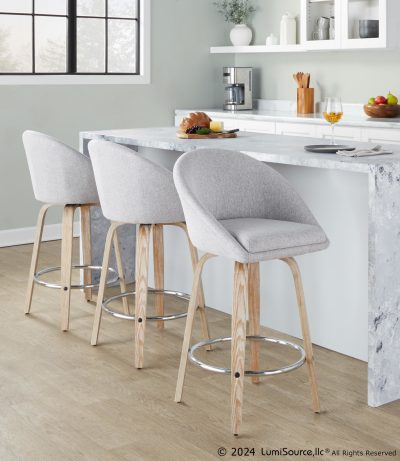 Matisse 26-Inch Grey Fabric Contemporary Counter Stools (Set of 2)