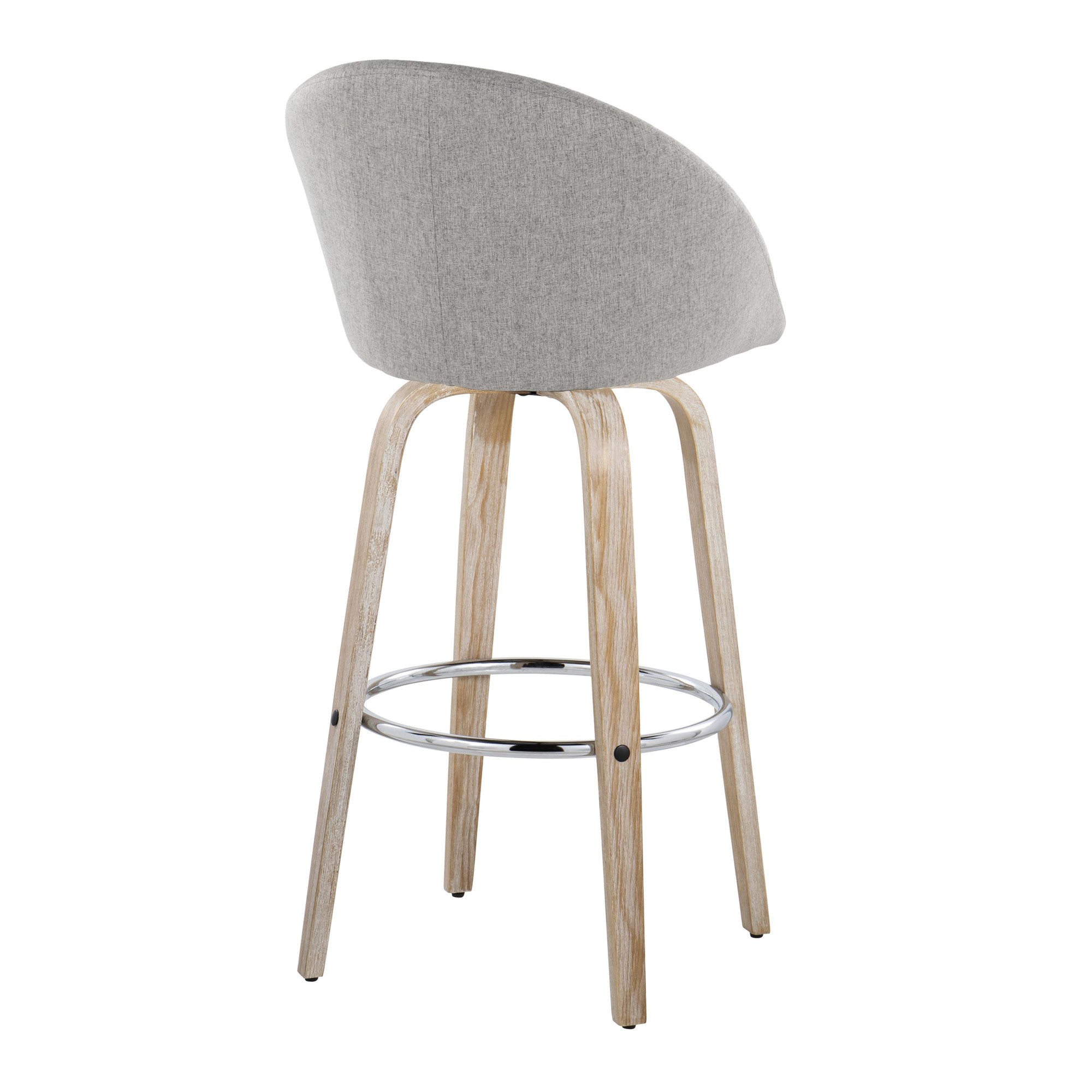 Matisse 30 Contemporary Grey Fabric Swivel Barstools (Set of 2) 6 Matisse 30 Contemporary Grey Fabric Swivel Barstools (Set of 2) - Image 6