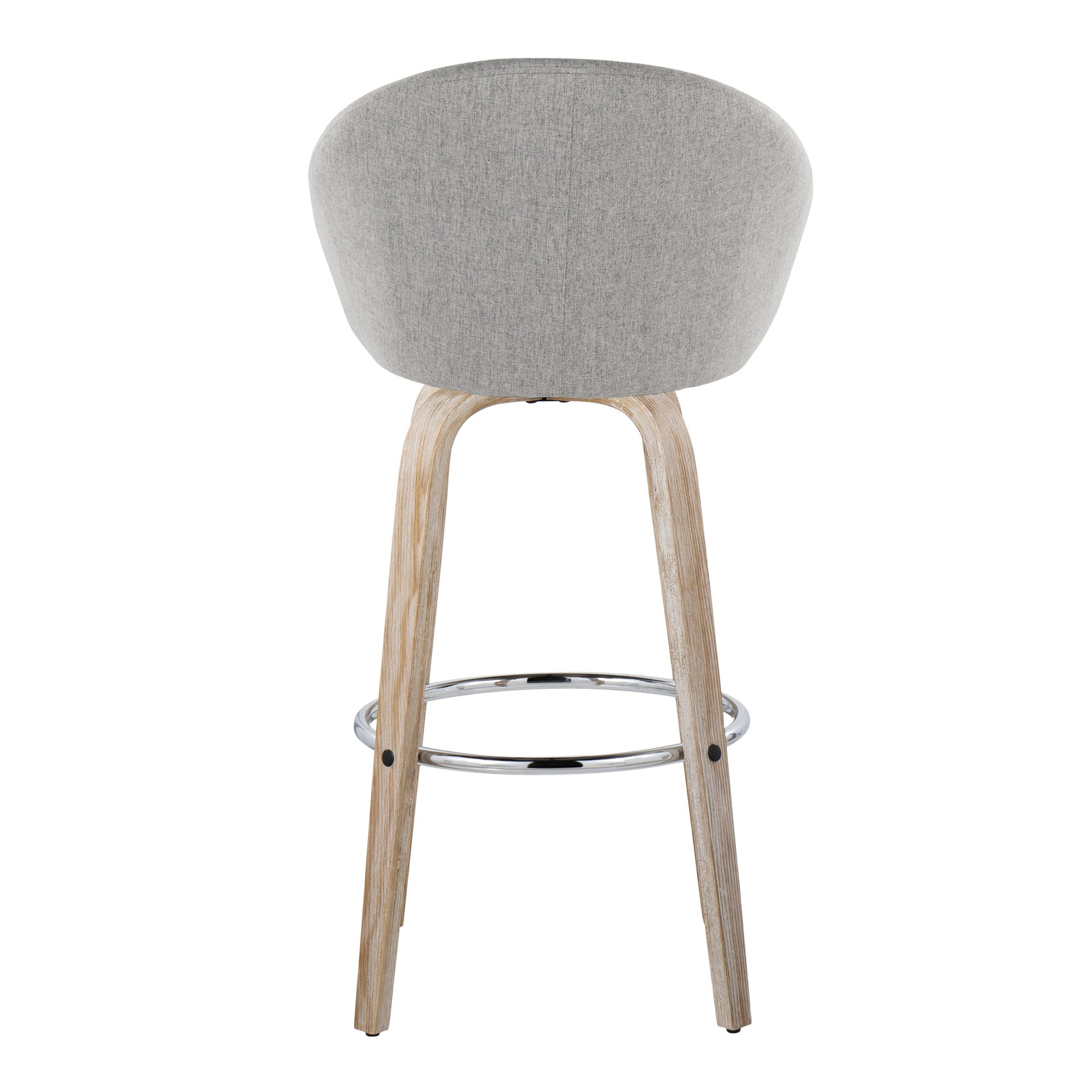 Matisse 30 Contemporary Grey Fabric Swivel Barstools (Set of 2) 7 Matisse 30 Contemporary Grey Fabric Swivel Barstools (Set of 2) - Image 7